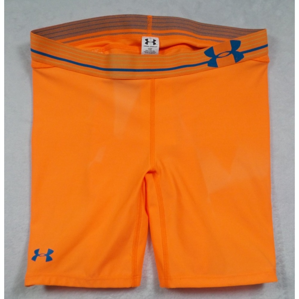 Under Armour Softball Compression Shorts Womens Size Large Orange Heatgear NWT